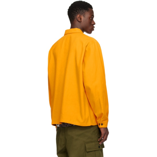 마르니 마르니 Marni Orange Zip-Up Long Sleeve Shirt 241379M192006