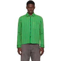 마르니 Marni Green Striped Shirt 241379M192072