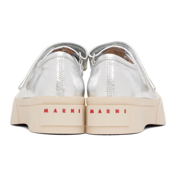 마르니 마르니 Marni Silver Leather Mary Jane Sneakers 241379F118004