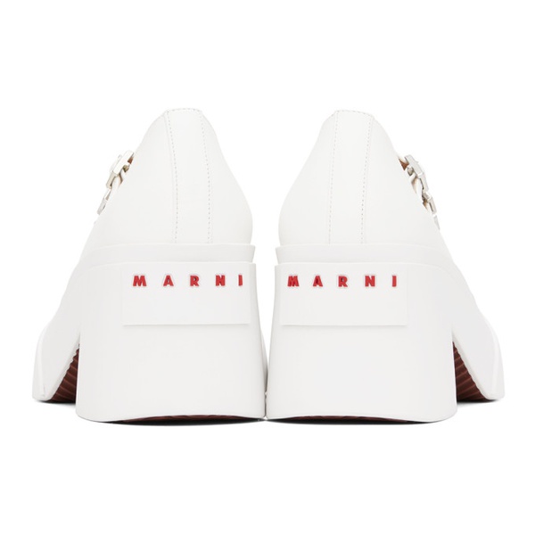 마르니 마르니 Marni White Pablo Triple-Buckle Mary Jane Heels 241379F122001