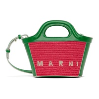 마르니 Marni Pink & Green Micro Tropicalia Tote 241379F049090