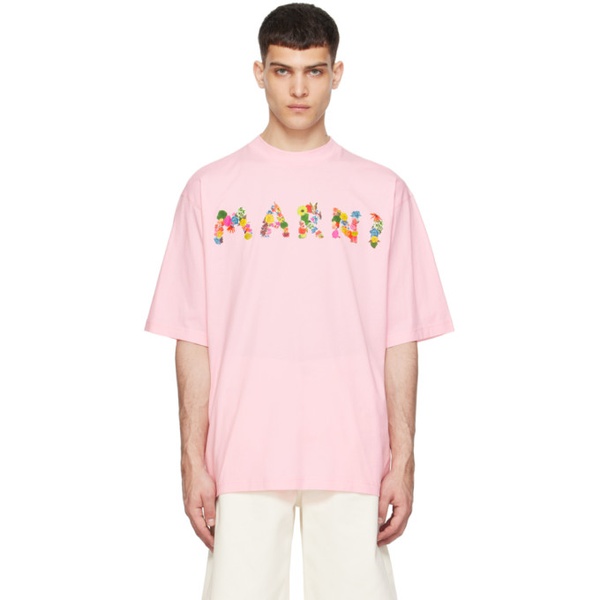 마르니 마르니 Marni Pink Printed T-Shirt 241379M213026