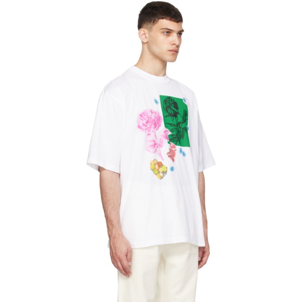 마르니 마르니 Marni White Flower Prints T-Shirt 241379M213027