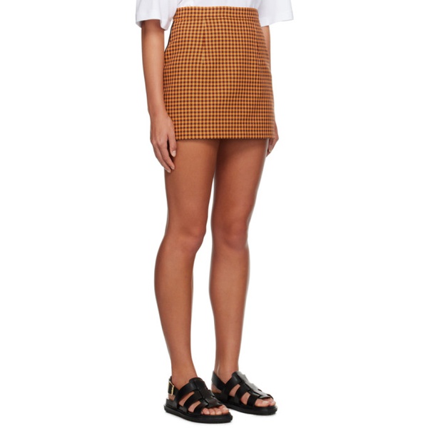 마르니 마르니 Marni Orange Check Miniskirt 232379F090006