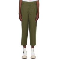 마르니 Marni Green Cropped Trousers 232379F087001