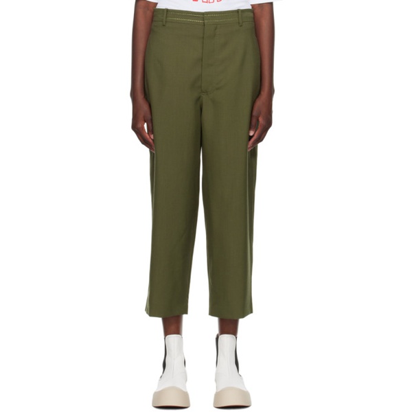 마르니 마르니 Marni Green Cropped Trousers 232379F087001