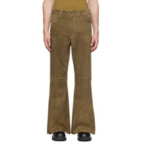 마르니 Marni Brown Five-Pocket Leather Pants 241379M189004