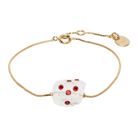 마르니 Marni Gold & Red Pietra Dura Bracelet 232379M142012
