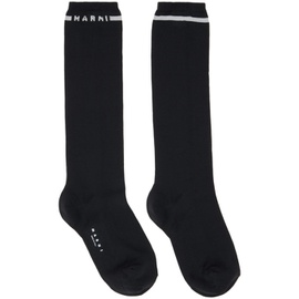 마르니 Marni Black Compact Logo Socks 232379F076010