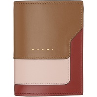 마르니 Marni Brown & Burgundy Bi-Fold Wallet 232379F038001