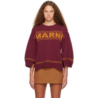마르니 Marni Burgundy Intarsia Sweater 232379F096009