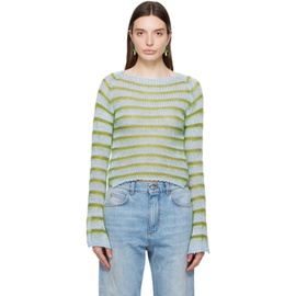 마르니 Marni Blue & Green Striped Sweater 241379F096002