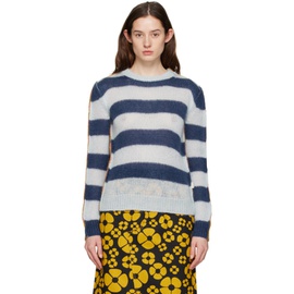 마르니 Marni Blue & Tan Contrast Striped Sweater 231379F096007