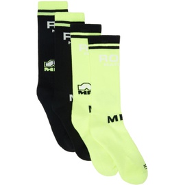 마틴 로즈 Martine Rose Two-Pack Black & Yellow Socks 241892M220000