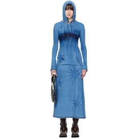 Masha Popova Blue Hooded Maxi Dress 241936F055005