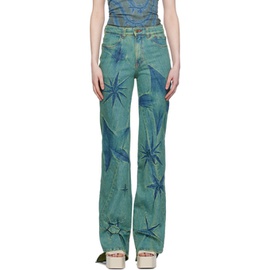 Masha Popova Green & Blue Creased Jeans 241936F069001
