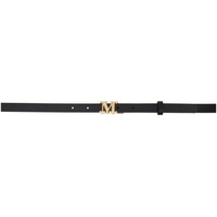 맥스마라 Max Mara Black Leather Monogram Belt 241118F001002
