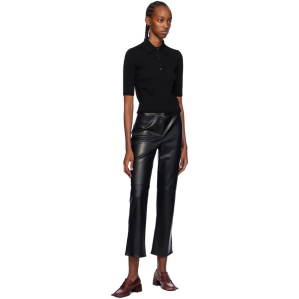  맥스마라 Max Mara Black Sublime Faux-Leather Trousers 241118F087015