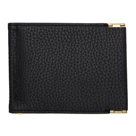 Meanswhile Black Leather Money Clip Wallet 241699M164000