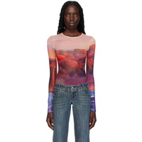 미아우 Miaou Multicolor Graphic Long Sleeve T-Shirt 232224F110017