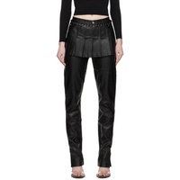 미아우 Miaou Black Renn Faux-Leather Miniskirt 231224F090008
