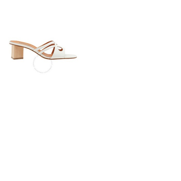  Michel Vivien Ladies White Kalypso Mid-Heel Sandals 2211010 WH
