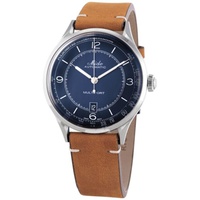 Mido MEN'S Multifort Patrimony (Patina) Leather Blue Dial Watch M0404071604000