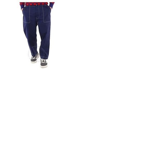 몽클레어 몽클레어 Moncler Mens Bright Blue Straight Leg Stitching Detail Trousers H10912A00036-5962A-758