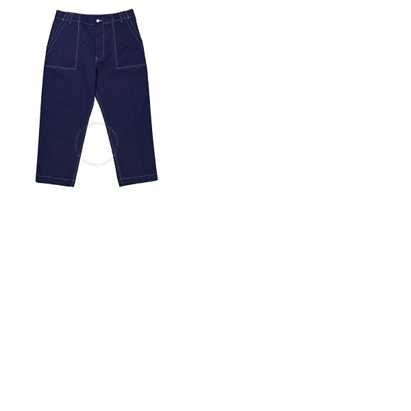 몽클레어 몽클레어 Moncler Mens Bright Blue Straight Leg Stitching Detail Trousers H10912A00036-5962A-758