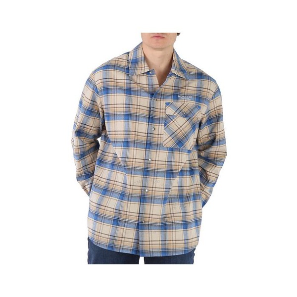 몽클레어 몽클레어 Moncler Mens Checked Logo-Print Cotton Shirt H10912F00002-549XX-720