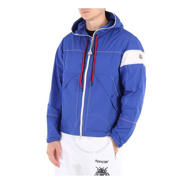 몽클레어 몽클레어 Moncler Mens Medium Blue Fujio Logo-Patch Hooded Jacket H10911A00142-54A91-754