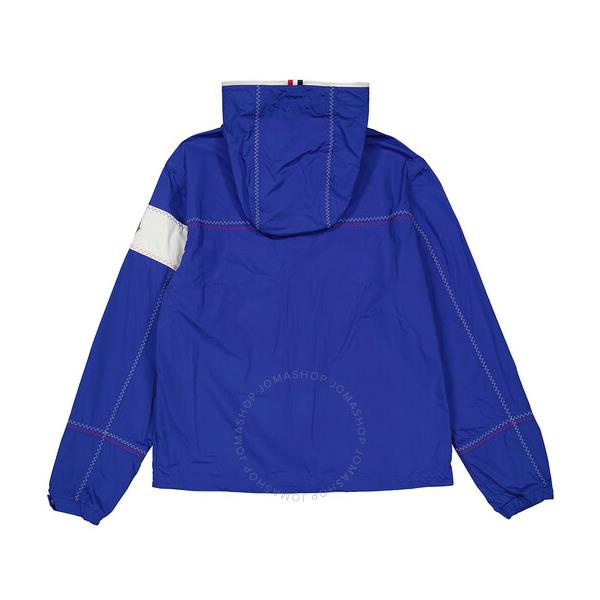 몽클레어 몽클레어 Moncler Mens Medium Blue Fujio Logo-Patch Hooded Jacket H10911A00142-54A91-754