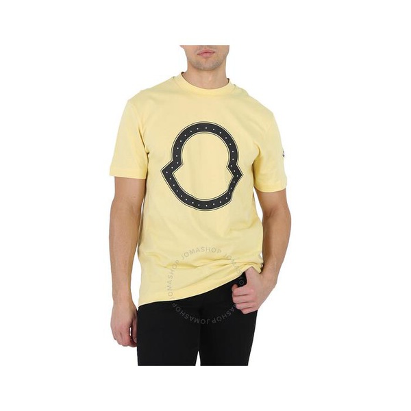 몽클레어 몽클레어 Moncler Pastel Yellow Studded Logo Outline Cotton Jersey T-Shirt H10918C00015-8390T-12I