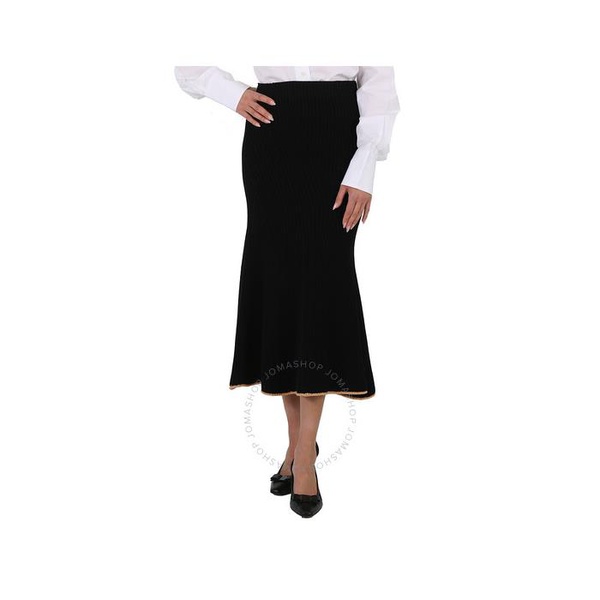 몽클레어 몽클레어 Moncler Ladies Black Gonna Tricot Knitted Cotton Skirt H10949H00001-M1728-999