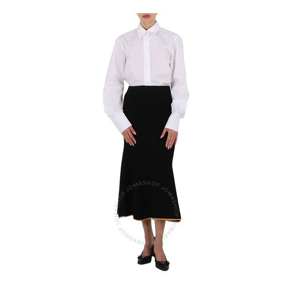 몽클레어 몽클레어 Moncler Ladies Black Gonna Tricot Knitted Cotton Skirt H10949H00001-M1728-999