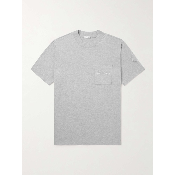 몽클레어 몽클레어 MONCLER Logo-Embroidered Cotton-Blend Jersey T-Shirt 1647597315639129