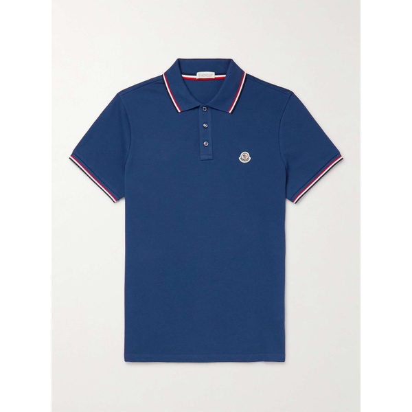 몽클레어 몽클레어 MONCLER Logo-Appliqued Striped Cotton-Pique Polo Shirt 38063312419436789
