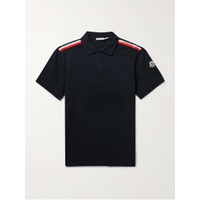 몽클레어 MONCLER Logo-Appliqued Webbing-Trimmed Cotton-Pique Polo Shirt 1647597328741199