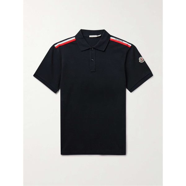 몽클레어 몽클레어 MONCLER Logo-Appliqued Webbing-Trimmed Cotton-Pique Polo Shirt 1647597328741199