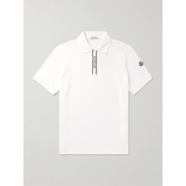 몽클레어 MONCLER Logo-Appliqued Grosgrain-Trimmed Cotton-Pique Polo Shirt 1647597328741226