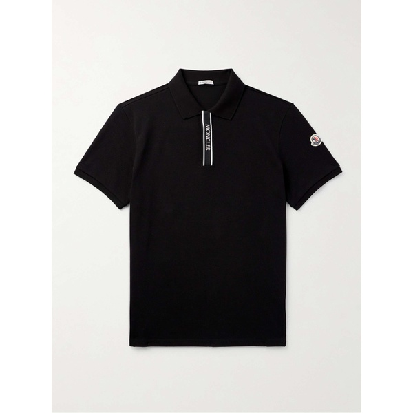 몽클레어 몽클레어 MONCLER Logo-Appliqued Grosgrain-Trimmed Cotton-Pique Polo Shirt 1647597328741186