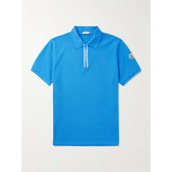 몽클레어 몽클레어 MONCLER Logo-Appliqued Grosgrain-Trimmed Cotton-Pique Polo Shirt 1647597328741450
