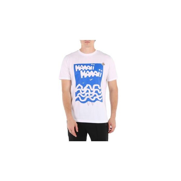 몽클레어 몽클레어 Moncler MEN'S White Hawaii Motif Cotton T-shirt H10918C00050-8390Y-001