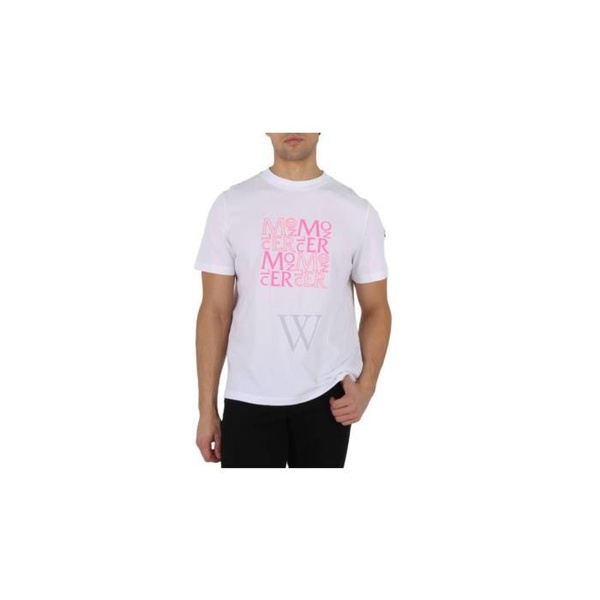 몽클레어 몽클레어 Moncler MEN'S White Logo Print Cotton Jersey T-Shirt H10918C00058-829H8-001