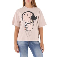 몽클레어 Moncler Ladies Medium Beige Olivia Oyl Graphic Print T-Shirt H10948C00003-M1808-20L