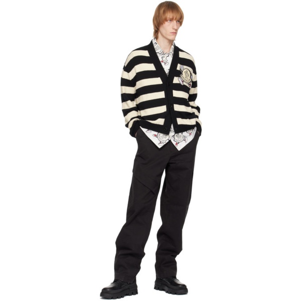몽클레어 몽클레어 Moncler Black & White Striped Cardigan 231111M200001