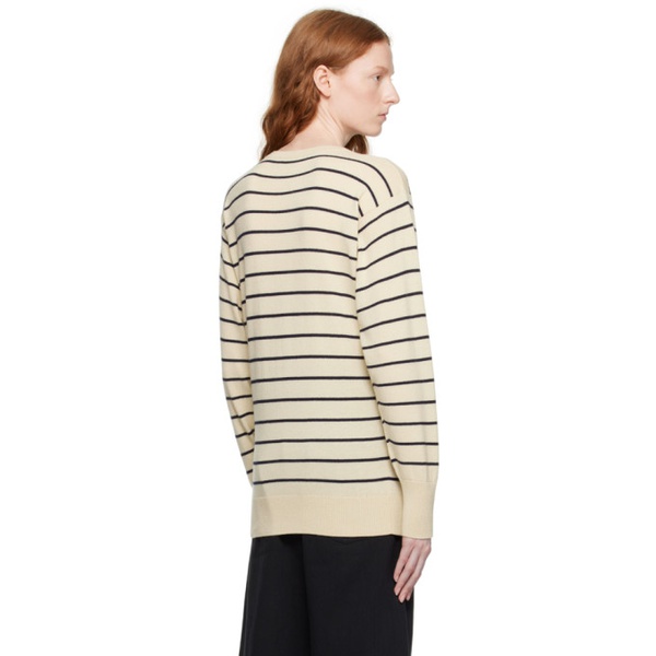 몽클레어 몽클레어 Moncler Beige Striped Sweater 231111F096002
