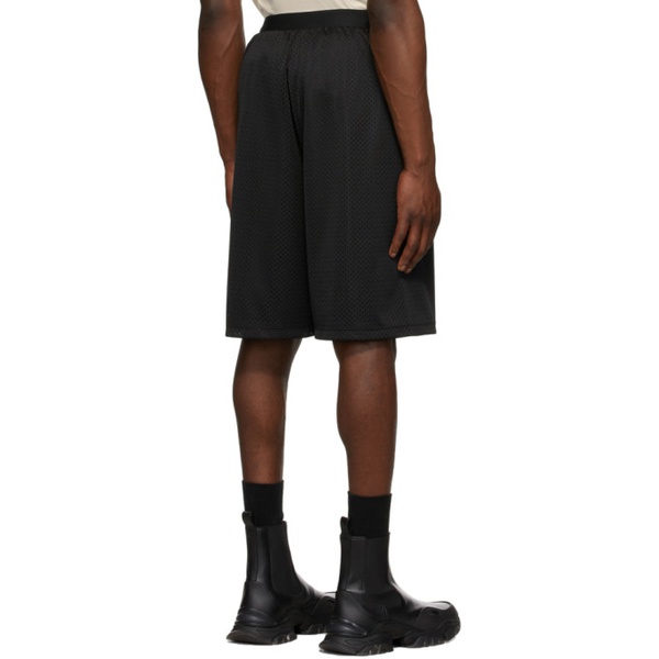 몽클레어 몽클레어 Moncler Black Matt Black Mesh Shorts 221111M193007