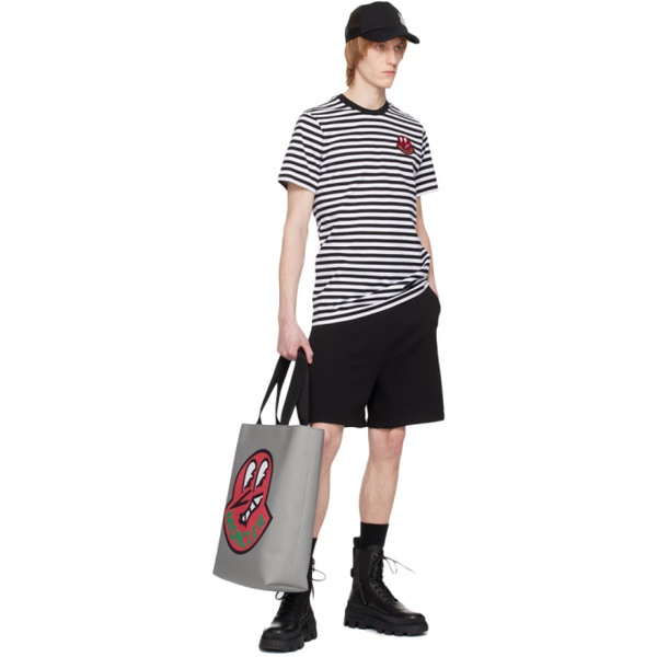 몽클레어 몽클레어 Moncler Black & White Striped T-Shirt 231111M213090