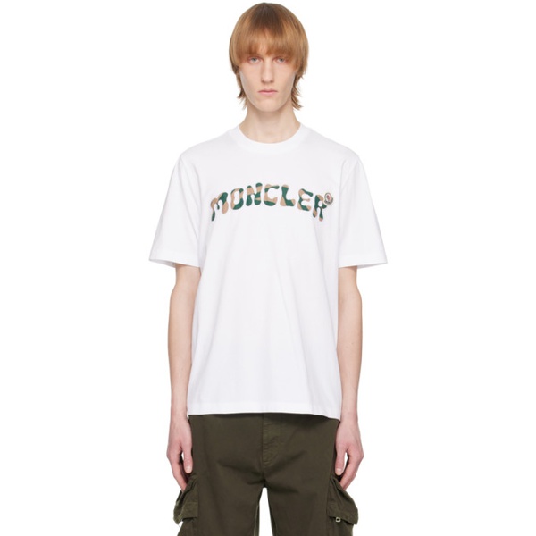 몽클레어 몽클레어 Moncler White Patch T-Shirt 231111M213104